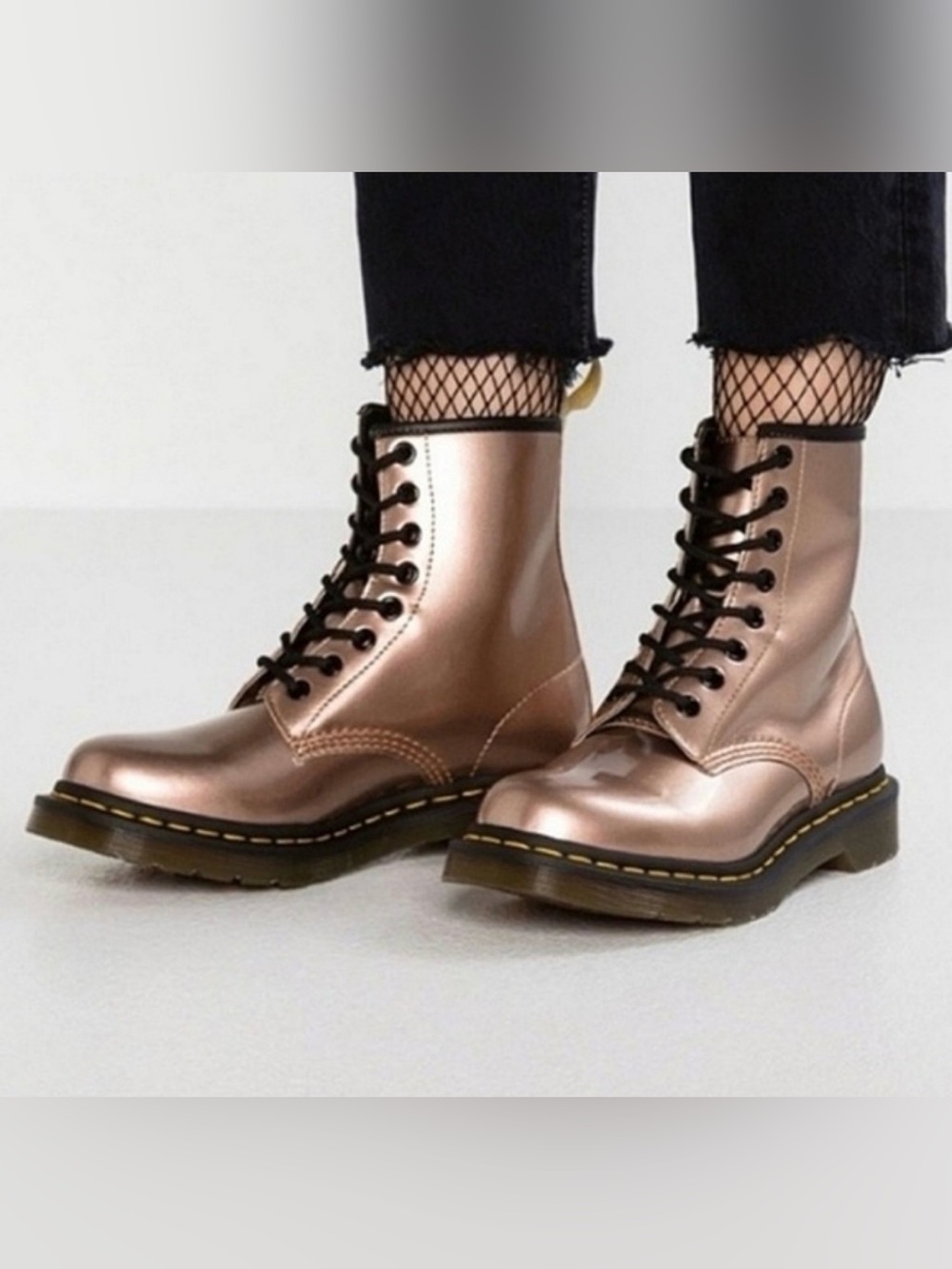 Dr. Martens Rose Gold Combat Boots